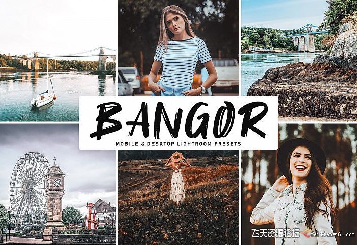 [旅拍LR预设]明亮喜怒无常城市旅拍LR预设+手机lr预设 Bangor Lightroom Presets