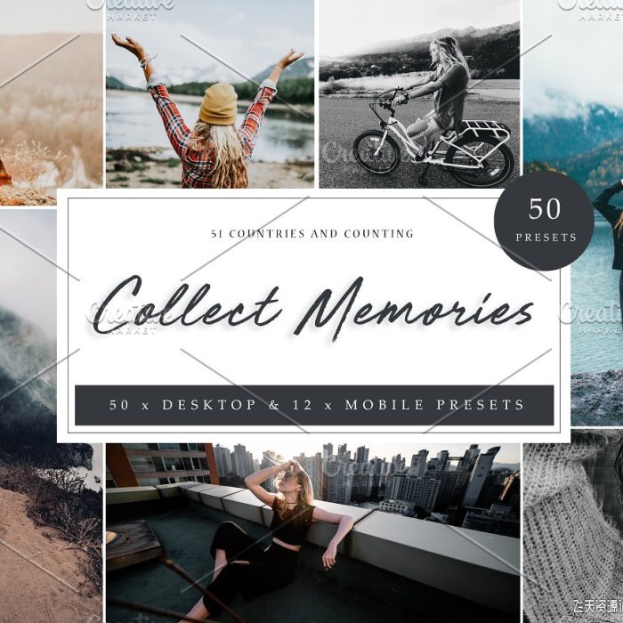 [人像LR预设]50个回忆胶片人像调色Lightroom预设 Lightroom Preset – Collect Memo
