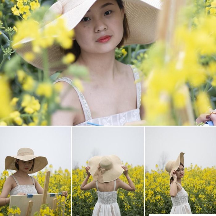 [时尚人像RAW原图]5P唯美人像 油菜花中的少女RAW原图,系统练习RAW素材