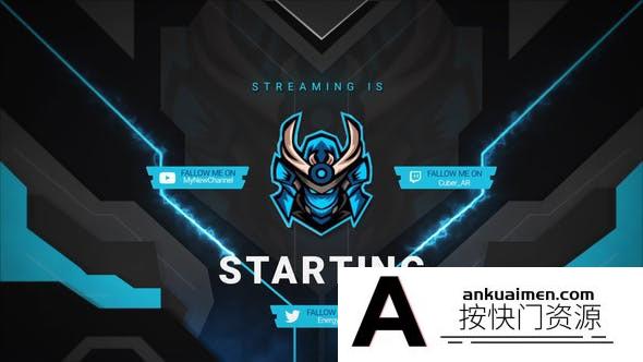 [栏目包装]科技感网络直播界面包装动画AE模板- Stream Package
