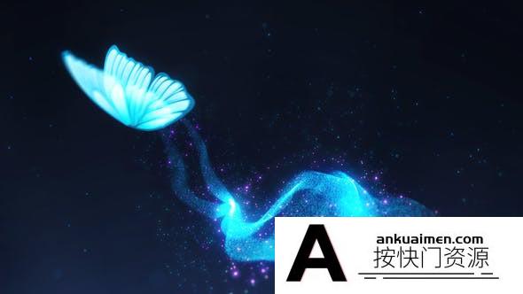 [logo模板]蝴蝶飞舞粒子拖尾Logo动画AE模板-Butterfly Particle Logo