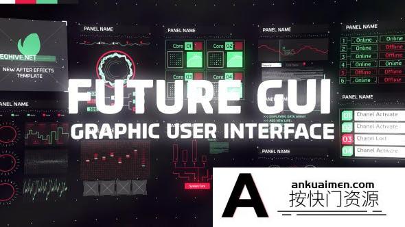 [HUD模板]复古科技感HUD元素动画AE模板- HUD and GUI