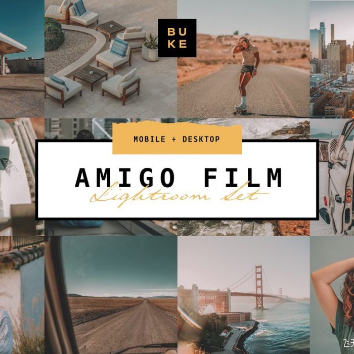 [旅拍LR预设]经典旅拍胶片Lightroom预设/APP预设 Amigo Film Lightroom Preset Pack
