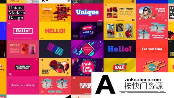 [文字标题]时尚文字标题图片排版展示动画AE模板- Big Typography Titles