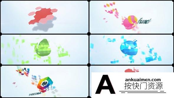 [logo模板]AE模板-碎片汇聚Logo动画 Fragments Corporate Logo
