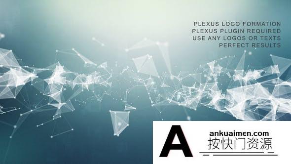[文字标题]点线汇聚文字Logo动画AE模板- Plexus Logo Formation