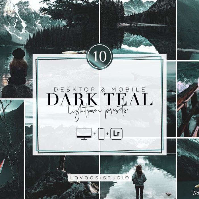 [旅拍LR预设]黑暗绿色调情绪旅拍风光人像Lightroom预设 DARK TEAL-Lightroom Presets