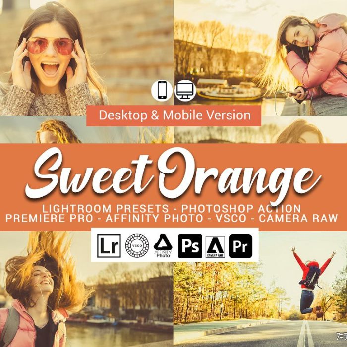 [人像LR预设]秋季甜橙色电影人像Lightroom预设/PS动作/与电影LUT Sweet Orange Lightroom Presets