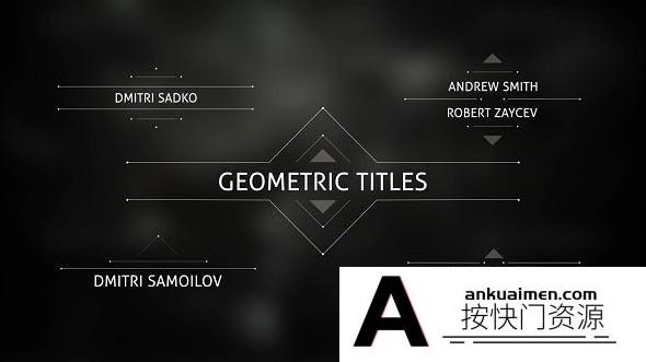 [文字标题]几何线条文字标题动画AE模板- Geometric Titles