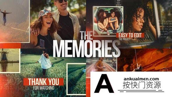 [开场片头]水墨遮罩回忆相册照片开场AE模板- The Memories – Cinematic Slideshow