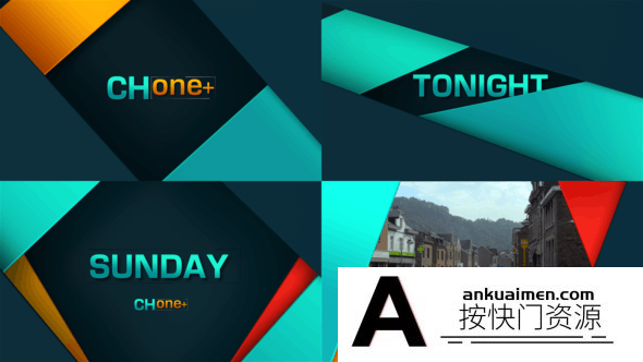 [栏目包装]时尚图形风格电视栏目包装AE模板- Broadcast Branding Package