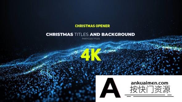 [文字标题]粒子飘动背景文字标题片头AE模板- Particle Christmas