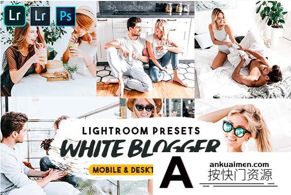[人像LR预设]清新明亮通透人像LR预设/手机APP滤镜 White Blogger Lightroom Presets