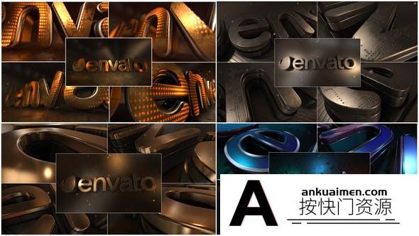[logo模板]三维LED灯光Logo动画AE模板- LED Gold Title