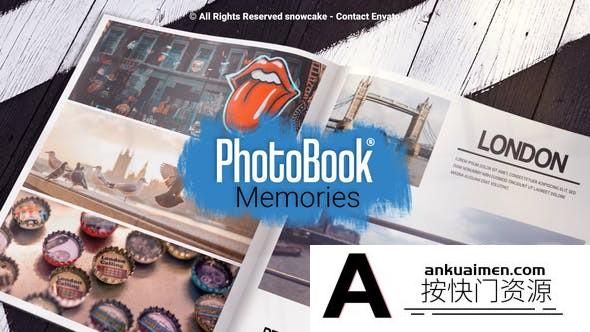 [相册AE模板]翻书回忆照片相册片头AE模板- PhotoBook Memories
