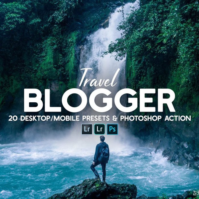[风光LR预设]旅行风光色彩增强Lightroom预设与PS动作 Travel Blogger Presets & Action