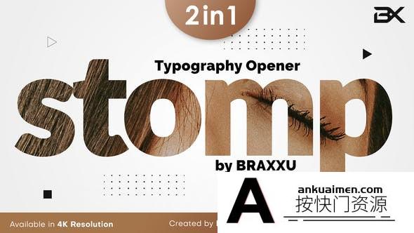 [开场片头]文字排版快闪片头AE模板- Typography Stomp Opener