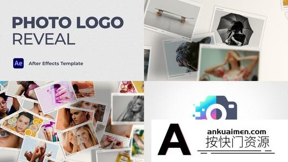 [相册AE模板]拍立得照片相册掉落汇聚Logo动画AE模板- Photo Logo Reveal