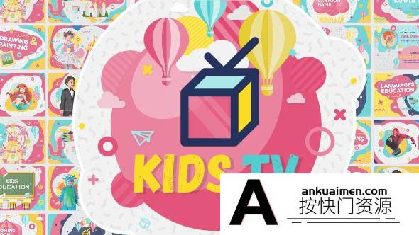 [卡通儿童]卡通色彩儿童小孩栏目包装AE模板- Kids Tv – Broadcast Social Channel Design