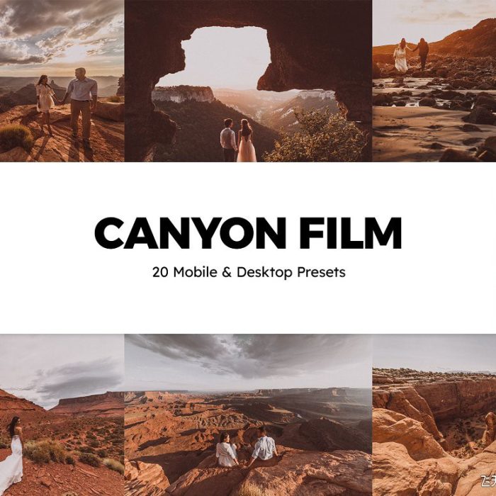 [人像LR预设]外景婚礼人像胶片LR预设APP滤镜及LUT预设 Canyon Film Lightroom Presets & LUTs