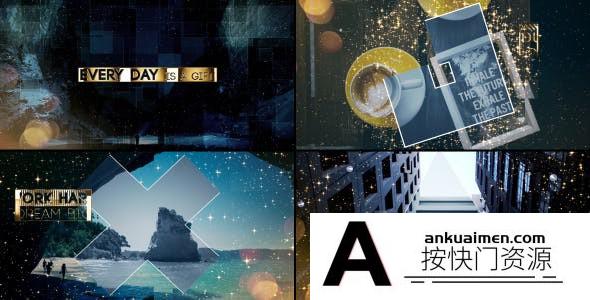 [文字标题]金银色粒子文字幻灯片开场AE模板- Gold & Silver Slideshow