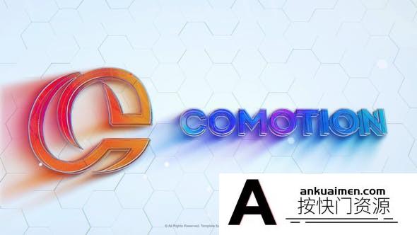 [三维AE模板]彩色玻璃三维Logo动画AE模板- Colorful Glass Logo