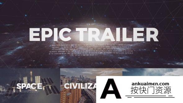 [开场片头]大气电影视频文字包装片头AE模板- Cinematic Trailer – Epic Trailer