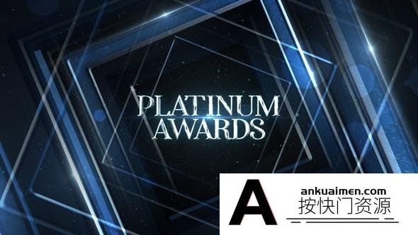[开场片头]冷色调优雅奢华颁奖宣传包装片头AE模板- Platinum Awards