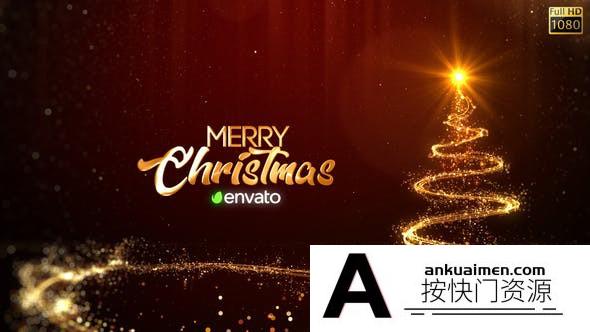 [开场片头]粒子拖尾圣诞节片头AE模板- Christmas