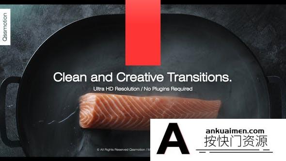 [AE转场]AE模板-图形图像视频转场AE模板 Clean and Creative Transitions
