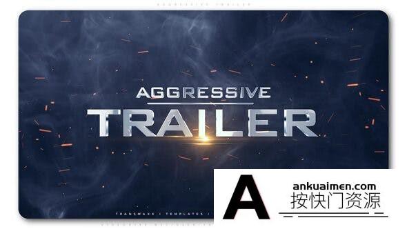[开场片头]大气动作游戏电影视频文字宣传片头AE模板- Aggressive Trailer