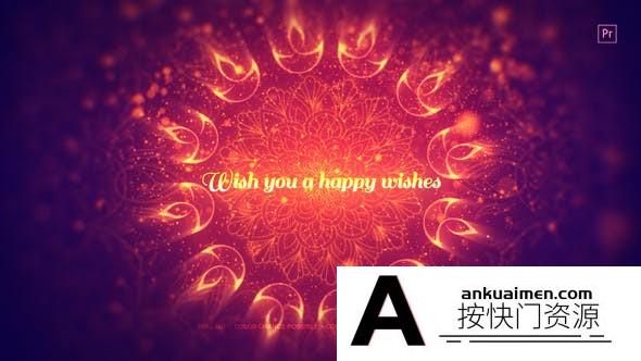 [Premiere模板]PR模板-传统节假日祝福标题电子贺卡模板 Diwali Wishes Mogrt
