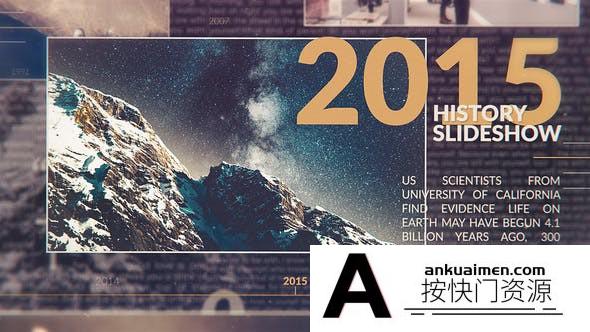 [相册AE模板]历史时间线照片介绍片头AE模板- Chronological History Slideshow