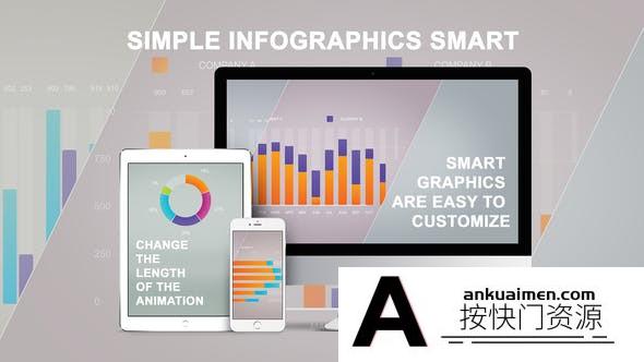 [MG模板]简洁信息数据图表柱状图动画AE模板- Simple infographics smart