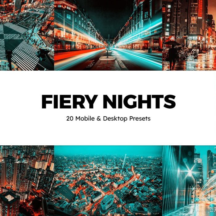 [风光LR预设]20个城市街道夜景摄影后期调色LR预设及Vlog视频后期调色LUT预设