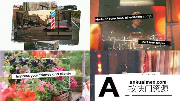 [相册AE模板]胶片复古照片相册片头AE模板- Photo Promo Collage Slideshow Films Style