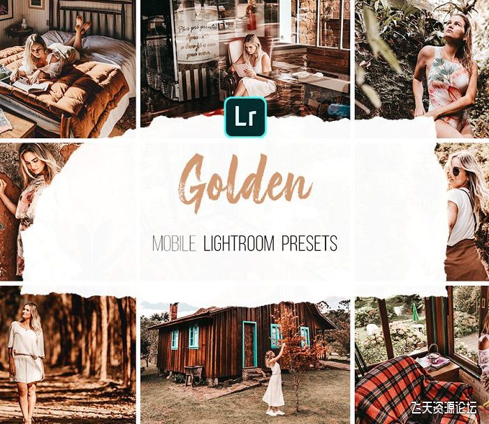 [手机版lr预设]暖色电影胶片艺术人像手机版LR预设 Mobile Lightroom Presets -Golden