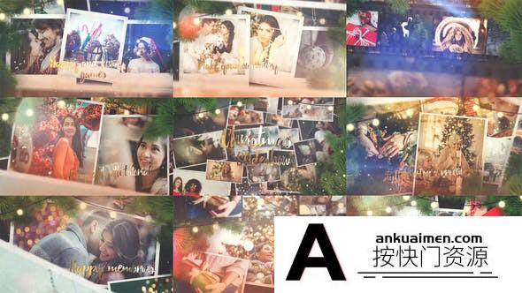[相册AE模板]欢快圣诞节粒子照片相册片头AE模板- Christmas Story Photo Slideshow