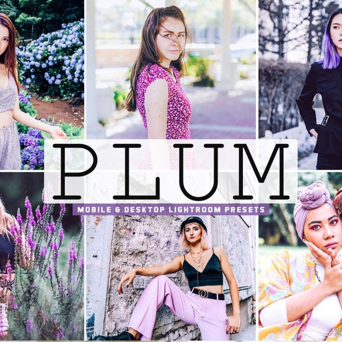 [人像LR预设]水洗淡紫色时尚人像LR预设/手机APP预设 Plum Pro Lightroom Presets