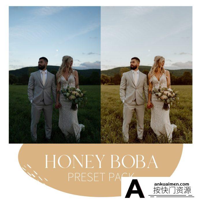 [婚礼LR预设]温暖奶油质地婚礼人像后期调色LR预设Cassidy Lynne – The Honey Boba