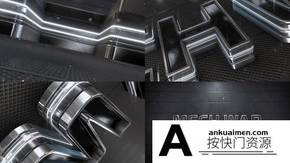 [三维AE模板]三维大气金属质感文字Logo动画AE模板- Epic Metal Neon Logo v2