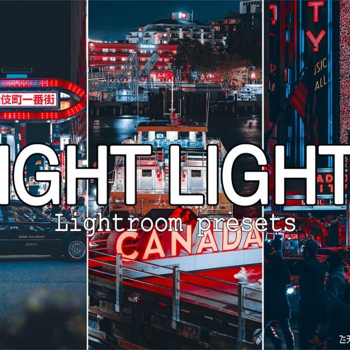 [风光LR预设]城市街拍霓虹电影风光后期调色LR预设Night Lights Lightroom presets