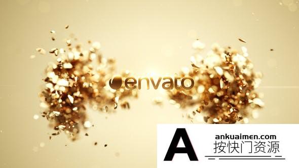 [文字标题]金色破碎文字Logo动画AE模板- Golden Splash Logo 2