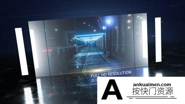 [三维AE模板]三维场景科技感图片介绍片头AE模板- Tech Corporate Slideshow