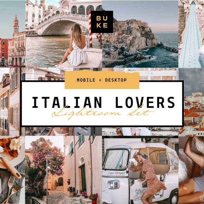 [胶片LR预设]INS意大利浪漫旅拍电影LR预设/移动APP预设Italian Lightroom Preset