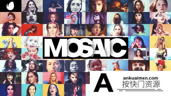 [Premiere模板]照片墙展示包装片头PR预设- Mosaic Picture Wall for Premiere