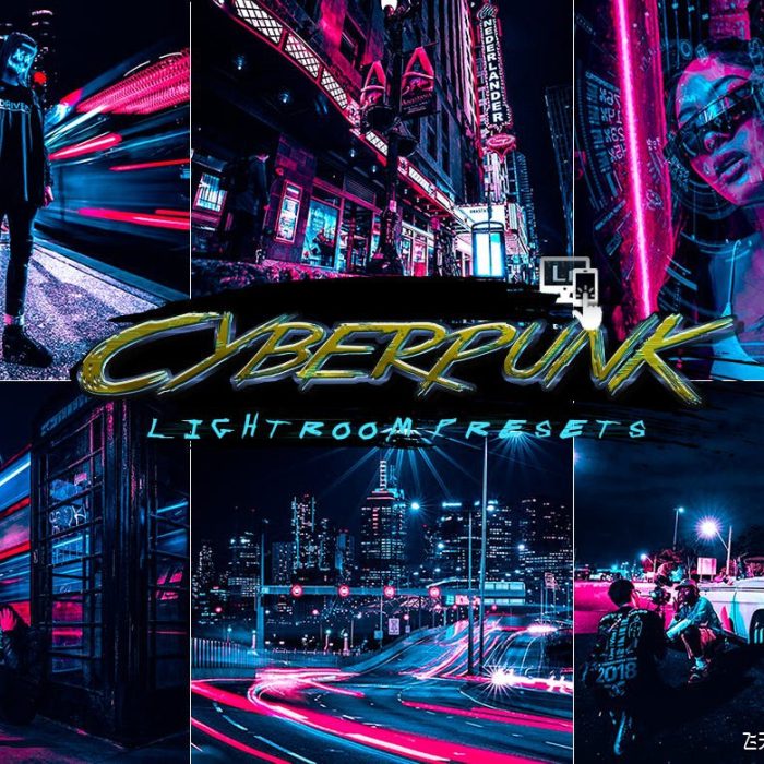 [风光LR预设]城市街拍夜景赛博朋克效果LP预设与APP滤镜 2lagus  Cyberpunk Lightroom Presets