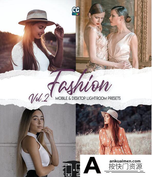 [人像LR预设]高级时尚人像Lightroom预设/APP预设Fashion Lightroom Presets Vol. 2