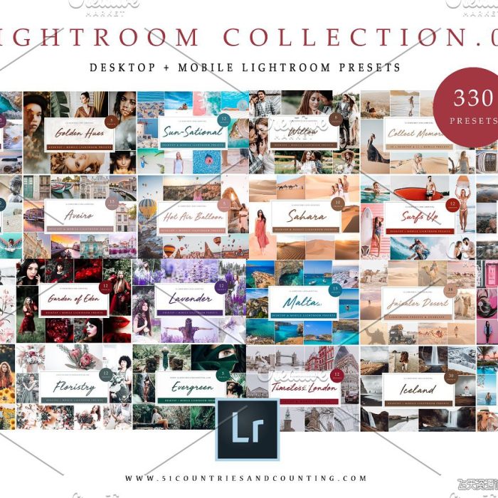 [旅拍LR预设]330个风景人像旅行博客冒险LR预设合集Lightroom BUNDLE 330 Presets