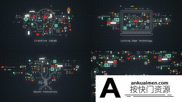 [开场片头]抽象科技感图形开场AE模板- Technology Concept Opener